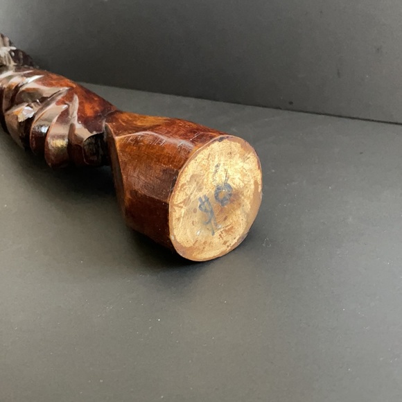 Tall Hand Carved Wooden Head Hand Made Statue Decorative Collectible - Picture 10 of 10